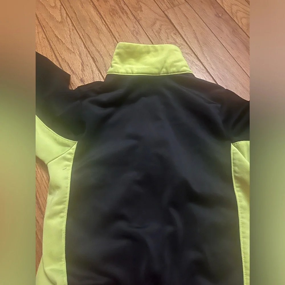 Nike Kids' Black & Neon Yellow-Green Full-Zip Track Jacket Sweatshirt Boys Sz 4